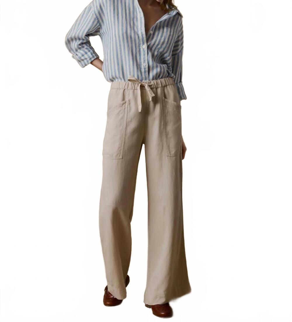 NEW FAHERTY topanga drape wide leg pants in wheaton